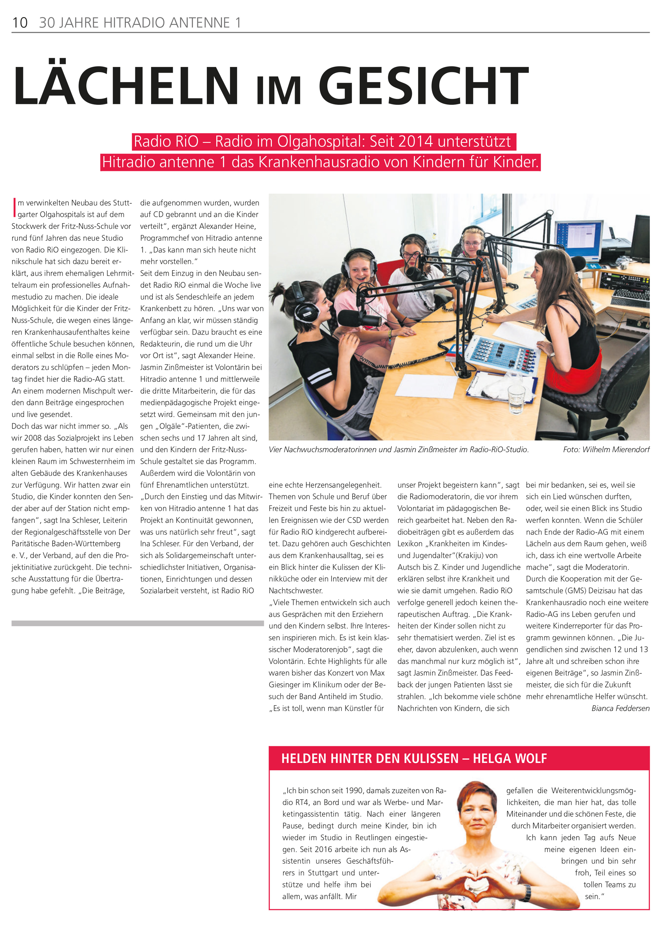 Das Bild zeigt die Zusammenarbeit zwischen Radio Rio und Antenne 1